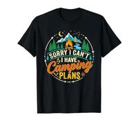 Cadeau Amusant Assorti pour Camping-Car Sorry I Can't Have Camping Plans T-Shirt Graphique avec Valeur, Homme, Noir, XL