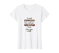 Cadeau Amusant avec Inscription « I Love You a Latte Espresso Bean » T-Shirt Graphique avec Valeur