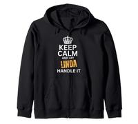 Cadeau Amusant avec nom Keep Calm and Let Linda Handle It Sweat à Capuche