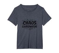 Cadeau Amusant de gestionnaire de Bureau coordinateur du Chaos T-Shirt, Femme Grandes Tailles, Bleu Chiné, 1X