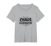 Cadeau Amusant de gestionnaire de Bureau coordinateur du Chaos T-Shirt, Femme Grandes Tailles, Gris Chiné, 4X