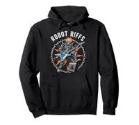 Cadeau Amusant de Joueur de Guitare Rockstar Robot pour Homme et Femme Sweat à Capuche