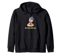 Cadeau Amusant de méditation Bouddha Lotus avec Inscription « Let That Shit Go » Sweat à Capuche