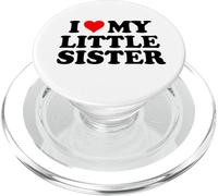 Cadeau Amusant en Forme de cœur avec Inscription « I Love My Little Sister » PopSockets PopGrip pour MagSafe
