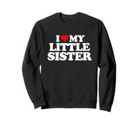 Cadeau Amusant en Forme de cœur avec Inscription « I Love My Little Sister » Sweatshirt
