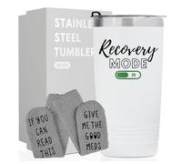 Cadeau amusant « Get Well Soon » pour femme, homme, tasse d'hôpital de 591 ml, cadeau de récupération chirurgicale pour les patients chimiothérapie, livré avec des chaussettes disant « If You Can Read This, Bring Me »