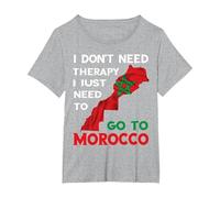 Cadeau Amusant i Don't Need Therapy i Just Need to go to marocain T-Shirt, Femme Grandes Tailles, Gris Chiné, 3X