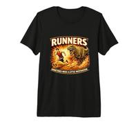Cadeau Amusant pour Course à Pied T Rex Chasing a Runner T-Shirt Haut de Gamme