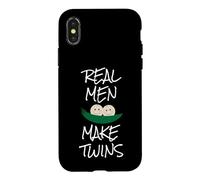 Cadeau Amusant pour Les Nouveaux Papas, Les Vrais Hommes Font des Jumeaux Coque pour iPhone X/XS