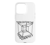Cadeau Amusant pour Professeur de mathématiques avec Inscription « Think Outside The Tesseract » Coque pour iPhone 15 Pro Max