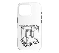 Cadeau Amusant pour Professeur de mathématiques avec Inscription « Think Outside The Tesseract » Coque pour iPhone 16 Pro