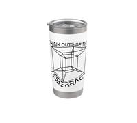 Cadeau amusant pour professeur de mathématiques avec inscription « Think Outside the Tesseract » Gobelet isotherme en acier inoxydable double paroi
