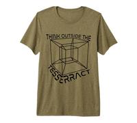 Cadeau Amusant pour Professeur de mathématiques avec Inscription « Think Outside The Tesseract » T-Shirt Haut de Gamme
