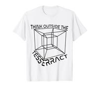 Cadeau Amusant pour Professeur de mathématiques avec Inscription « Think Outside The Tesseract » T-Shirt Graphique avec Valeur