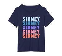 Cadeau Amusant Sidney Prénom personnalisé T-Shirt, Femme Grandes Tailles, Bleu Marine, 6X