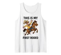 Cadeau Amusant « This is My First Rodeo Cowboy » pour Hommes, Femmes, Enfants Débardeur