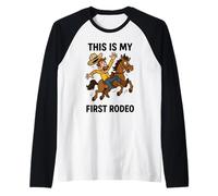 Cadeau Amusant « This is My First Rodeo Cowboy » pour Hommes, Femmes, Enfants Manche Raglan