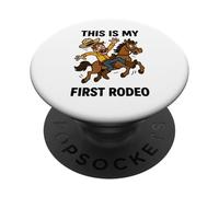 Cadeau Amusant « This is My First Rodeo Cowboy » pour Hommes, Femmes, Enfants PopSockets PopGrip Adhésif
