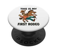 Cadeau Amusant « This is My First Rodeo Cowboy » pour Hommes, Femmes, Enfants PopSockets PopGrip Adhésif