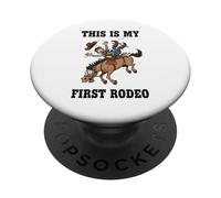 Cadeau Amusant « This is My First Rodeo Cowboy » pour Hommes, Femmes, Enfants PopSockets PopGrip Adhésif