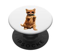 Cadeau amusant « You Only Live Once, Unless You're a Cat » PopSockets PopGrip Adhésif