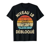 Cadeau Anniversaire 18 Ans Niveau 18 Débloqué Geek Noël T-Shirt