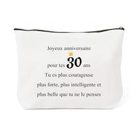 Cadeau Anniversaire 30 Ans Femme Original Utile Noel Cadeau pour Nounou Sœur Amie Collègues Fille Maman Infirmiere Nounou,30 Ans Anniversaire Personnalisé Trousse de Maquillage