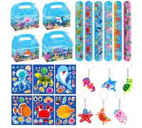 cadeau anniversaire enfant sac fête bloc notes stylo océan animaux marins décoration thème marin pochettes surprise remplissage pinata accessoires fête garçon souvenirs