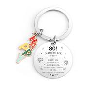 Cadeau Anniversaire Femme 80 ans - Idee Cadeaux Homme 80 Ans Anniversaire Noel Original Porte-clés Cadeau pour Mamie Maman Papa Papy Mamie Oncle Tante Amie Soeur Nounou Marraine Parrain