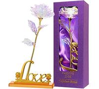 Cadeau Anniversaire Femme Rose Eternelle Coffret Cadeau Femme Rose Plaqué Or 24K Fleur Eternelle Cadeau Anniversaire Maman Mamie Nounou Soeur Grand Mere Couple Amie Copine Mariage Noel Saint Valentin
