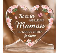 Cadeau Anniversaire Maman,Acrylique Heart Type Décoration Cadeau pour Maman