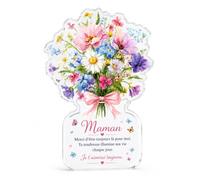 Cadeau Anniversaire Maman, Bouquet de Fleurs en Acrylique avec Message, Cadeau Maman Anniversaire, Cadeau pour Maman, Décoration Florale pour Fête des Mères Noël de Fille Fils