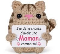 Cadeau Anniversaire Maman, Cadeau Maman- Mini Chat au Crochet (7x7x7.5cm)
