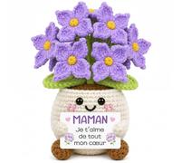 Cadeau Anniversaire Maman de Fille Fils - Déco Fleurs Crochetée Positive