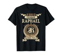 Cadeau Anniversaire Raphaël Personnalisé T-Shirt Noir Je Suis Ce Raphaël Légendaire Dont Tout Le Monde Parle Homme Femme Mixte enfant Casual Humorous Manche Courte T-Shirt S