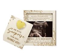 Cadeau Annonce Grossesse en Bois Carte Une Petite Surprise pour Vous Petite Boîte Annonce Grossess TATA Mamie Tante Grands-parents et Cœur Doré Future Demande Annonce pour Fête Naissance Baptême Noël