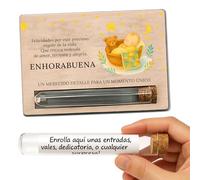 Cadeau argent bébé nouveau-né, carte cadeau bois bébé nouveau-né - Cadeau argent bébé avec tube pour surprise, bon, message ou carte - Détail original liste naissance bébé en espagnol
