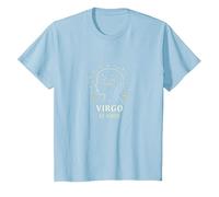 Cadeau Astrologique Astrologie du Zodiaque céleste de la Vierge T-Shirt, Enfant, Bleu Céleste, 8 Ans