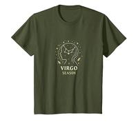 Cadeau Astrologique Astrologie du Zodiaque céleste de la Vierge T-Shirt, Enfant, Olive, 4 Ans