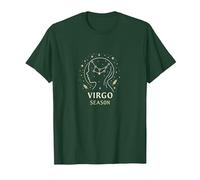 Cadeau Astrologique Astrologie du Zodiaque céleste de la Vierge T-Shirt, Homme, Vert Forêt, L