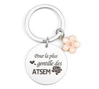 Cadeau Atsem Porte Clef - Idée pour Assistante Maternelle et Nounou - Merci Fin d'Année Creche - Remerciement Noel