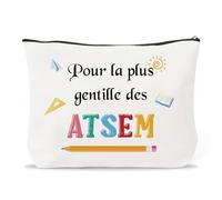 Cadeau Atsem Professeur,Cadeau Maitresse D'école Fin D'année,Idee Cadeau Merci Retraite Maitresse D'école,Pochette Maquillage,Cadeau Atsem Décole Original,Cadeau pour Maitresse,Cadeau Atsem Noel