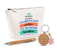 Cadeau Auxiliaire de Justice Une Vocation | Coffret Trousse, Stylo & Porte-clés Remerciement Femme