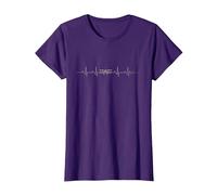 Cadeau Aviation Avion Battement De Coeur Vol Pilote T-Shirt, Femme, Violet, 3XL