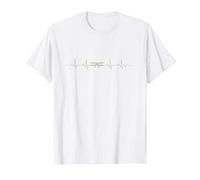 Cadeau Aviation Avion Battement De Coeur Vol Pilote T-Shirt, Homme, Blanc, 3XL