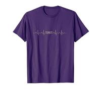 Cadeau Aviation Avion Battement De Coeur Vol Pilote T-Shirt, Homme, Violet, 3XL