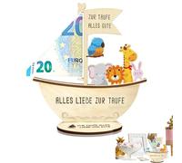 cadeau baptême fille garçon bois décoration personnalisée bateau avec socle 1 pièce voilier gravé 17,5 x 18 cm idéal souvenir baptême table cérémonie