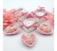Cadeau baptême invité personnalisé, 50 Pièces bébé Ange de Pierre idee Cadeau invitées pour garçon Fille, fête prénatale, Communion,Souvenir pour invités (Rose, Lot de 50)