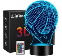 Cadeau Basketball Garcon Enfants Fille, Veilleuse Enfant 3D Lampe Optique Illusion Decoration Chambre 16 Couleurs Changeantes Cadeau d'anniversaire Noël pour Ado Garçon 15 ans Fan de Basketball
