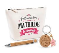 Cadeau Bazar Mathilde Incroyable | Coffret Trousse, Stylo & Porte-clés Remerciement Femme
